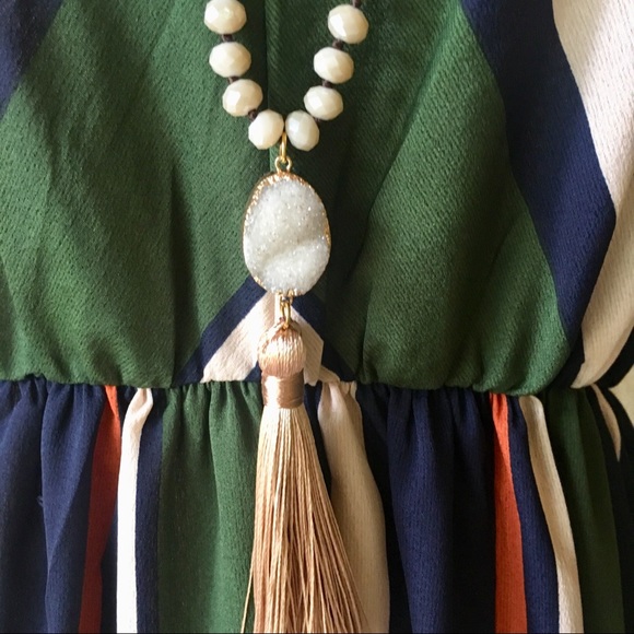 Anthropologie Spring Forward Druzy Quartz Necklace - Picture 5 of 7